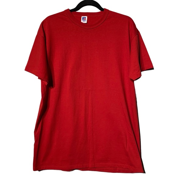 VINTAGE | Russell Athletic NuBlend Red Single Stitch Basic‎ Tee - Sz Large - Picture 1 of 8